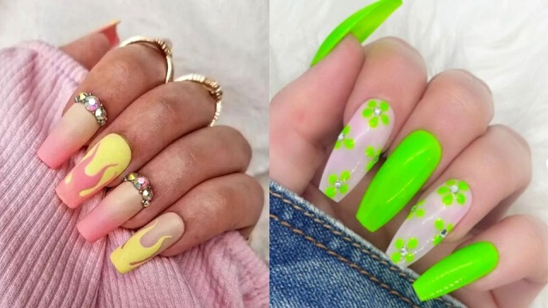 Neon Yellow and Black Nail Art - wide 1