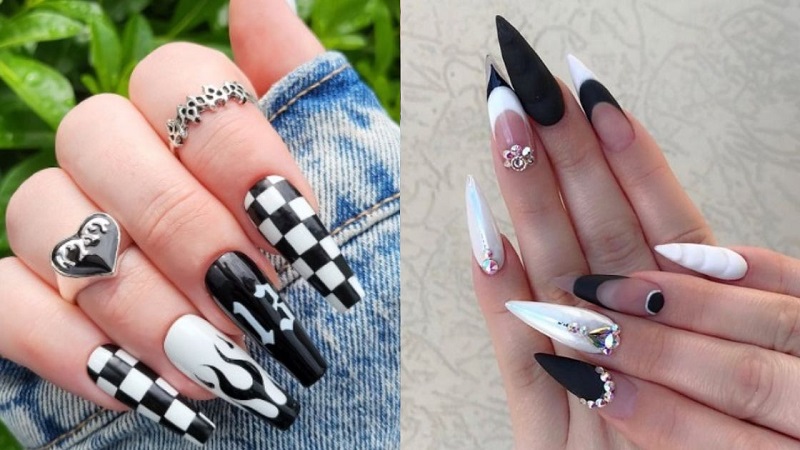 67 Timeless elegant Black and white nail designs - miss mv