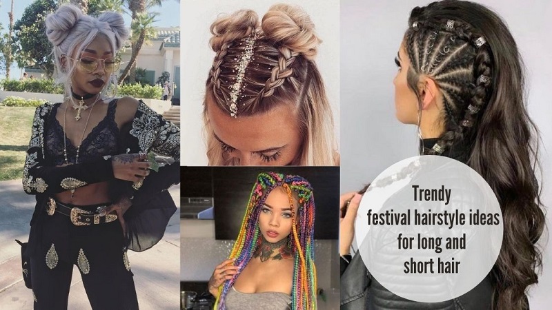 Trendy festival hairstyle ideas for long and short hair - miss mv